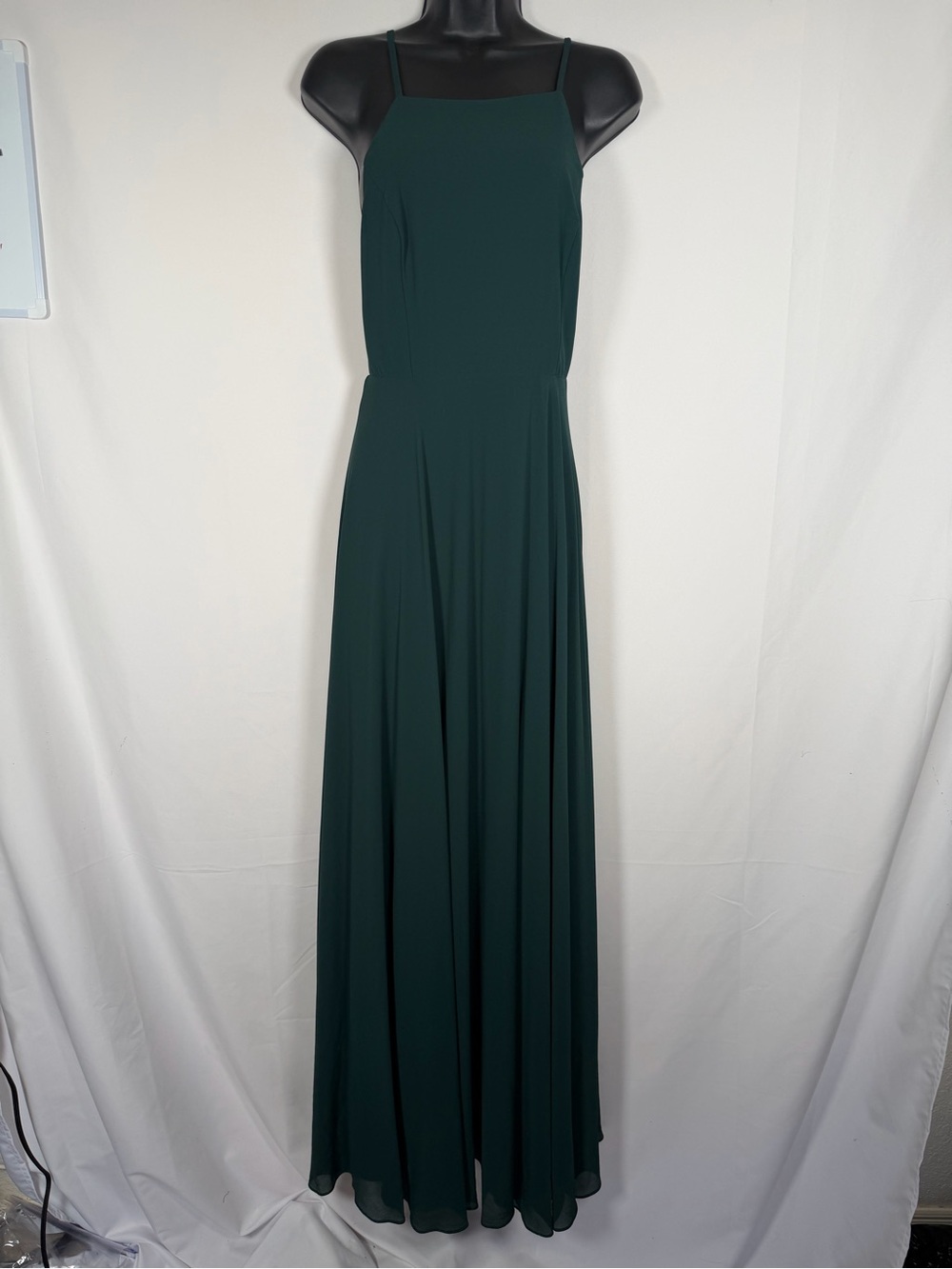 Lulu's Dark Green Spaghetti-Strap Maxi Dress